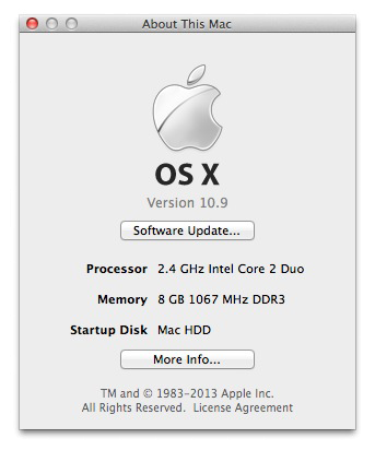 Apple OSX 10.9 Mavericks test-drive